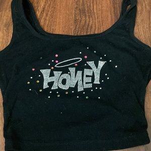 “Honey” rhinestone shirt, size medium